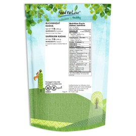 Buckwheat Kasha, 1 Pound — Non-GMO Verified, Grechka, Toasted Whole Groats, Made from Hulled Seeds, Kosher, Bulk. Rich in Dietary Fiber, Copper, Manganese, and Magnesium, Sirtfood