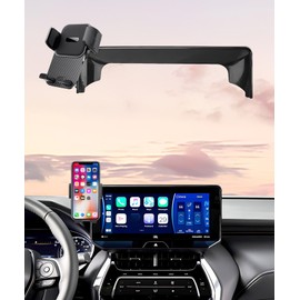 LAUFITMT Car Phone Holder for Toyota Venza 2021 2022 2023 2024 Accessories 12.3 Inch Screen Fixed Clip Cell Phone Mount Hands-Free 360 Degree Rotation