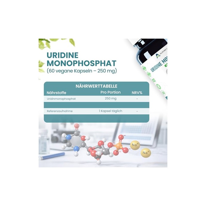Uridine Monophosphate, 250 mg, High Dose, One Ingredient, 60 Vegan