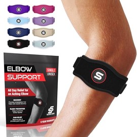 SS SLEEVE STARS - Codera Sleeve Stars con almohadilla de compresión para hombres y mujeres, de gran soporte para codo de tenista, codo de golfista, codo de ordenador, tendinitis y bursitis, ¡estabilizadora para baloncesto y gimnasio!