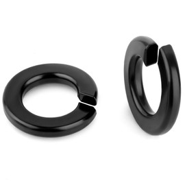 MewuDecor 1/4" Lock Washer Spring Lock Washer, Stainless Steel 18-8 (304), Black Finish, 100 PCS