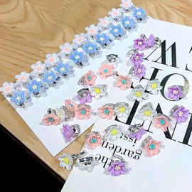 20 Pcs Mini Flower Hair Clips Small Wedding Hair Pins Bridal Hair Barrettes Cute Decorative Hair Accessories for Girls Women Purple