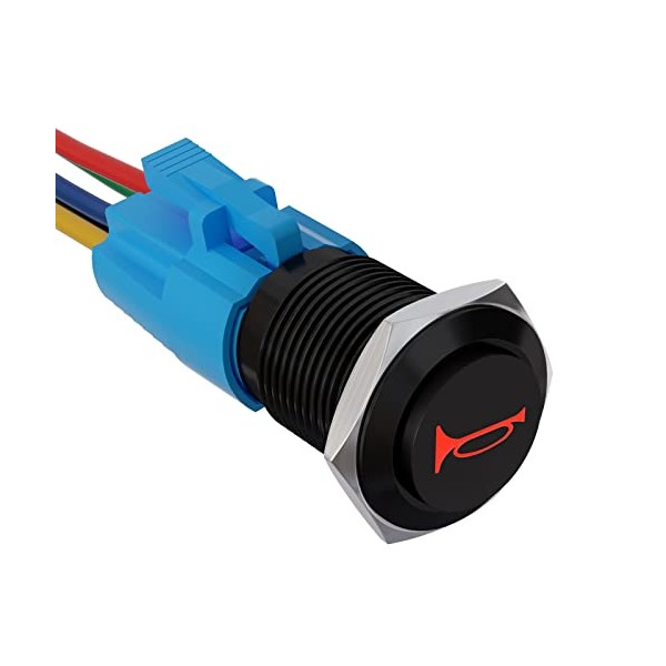 APIELE APIELE 16mm 12V Momentary Speaker Horn Push Button Toggle