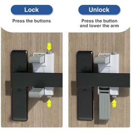 [Upgrade 2.0] BECOMTO Childproof Door Lever Lock(2 Pack+ 2 Door Bumper Pads) - Baby Proofing Door Lock for Kids and Pet Safety.Door Handle Lock for Door Prevent Toddlers from Opening Door,No Drill