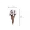 ZARD Ice-Cream Cone Pin Brooch in White Rhinestone and Beads
