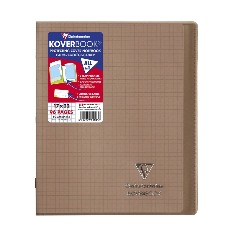 Clairefontaine 951601C Koverbook 17 x 22 cm, 48 Sheets, Squared,