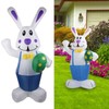 6.5FT High Easter Blue Bunny Holding Easter Egg Inflatable Yard
