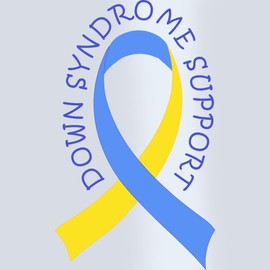 CafePress Down Syndrome Support Yellow Blue Ribbon Straw Tum 16 oz Insulated Straw Tumbler with Lid