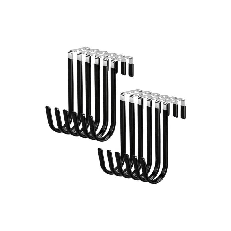 12 Pcs Ganchos de Puerta de Metal con Recubrimiento de