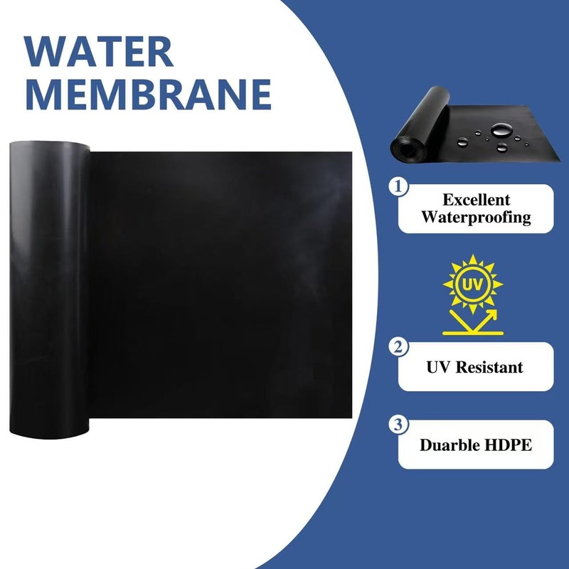 1PCS 50FT Black Waterproofing Membrane Black for Under Deck Drainage