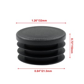 Cionyce 12 Pcs 1-1/4" Round Plastic Plugs Insert Chair End Caps Black End Caps for Tubing, Chair Legs