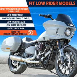 Detachable Chopped Sissy Bar Passenger Backrest with Docking for Harley Low Rider S ST Sport Glide 2018-Later Black