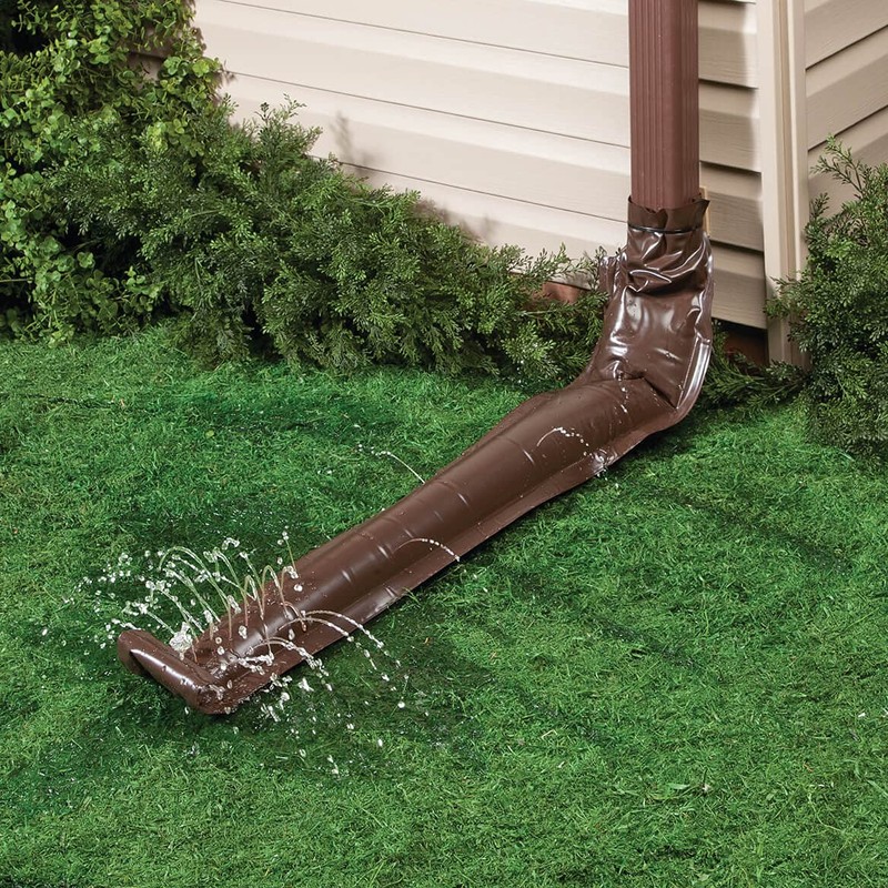 Brown Downspout Extension Set of 2 Rain Gutter Flexible, Drain