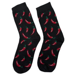 Chili Print Socks, Fun Gift for Fathers Day, Comfortable Mid-Calf Socks, Socks Christmas Birthday Anniversary Present