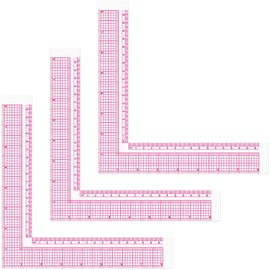 HLZC Fashion Clear Metric Sewing Ruler Set, French Curve Pattern Making Ruler Kit for Beginners Tailors Designers (Pink - L)