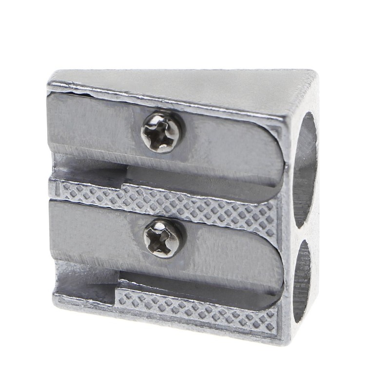 Wanfor Sharpener, Metal Bevelled Double Hole Pencil Sharpener School Office