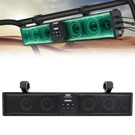 TIPHOPE UTV Sound Bar,26 Inch 6 Speaker ATV Soundbar Sync with Music Multicolor RGB Lights Sound Bar Waterproof UTV Soundbar with Back Light Compatible with UTV ATV Golf Cart with 1.75-2.25” Roll Bar