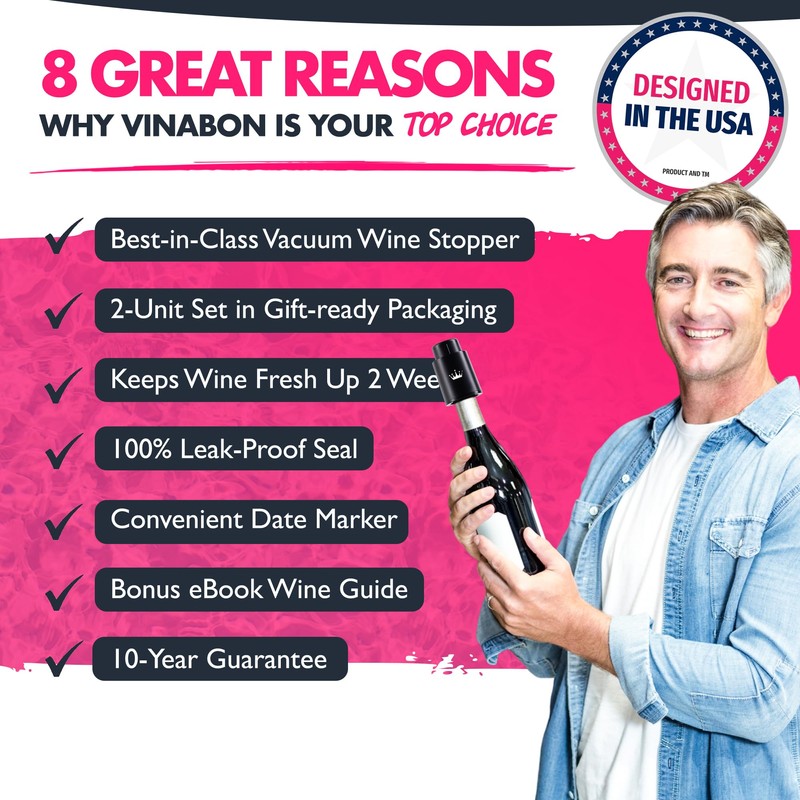 VINABON Tapones de vino al vacío 2023 - Ahorro de
