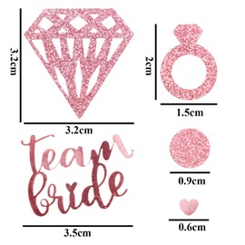 Bridal Party Confetti Rose Gold, Team Bride Confetti Wedding Glitter Table Decoration Confetti Table Confetti Paper Hearts Team Bride Table Decoration for Stag Night Holiday Decoration JGA Decoration