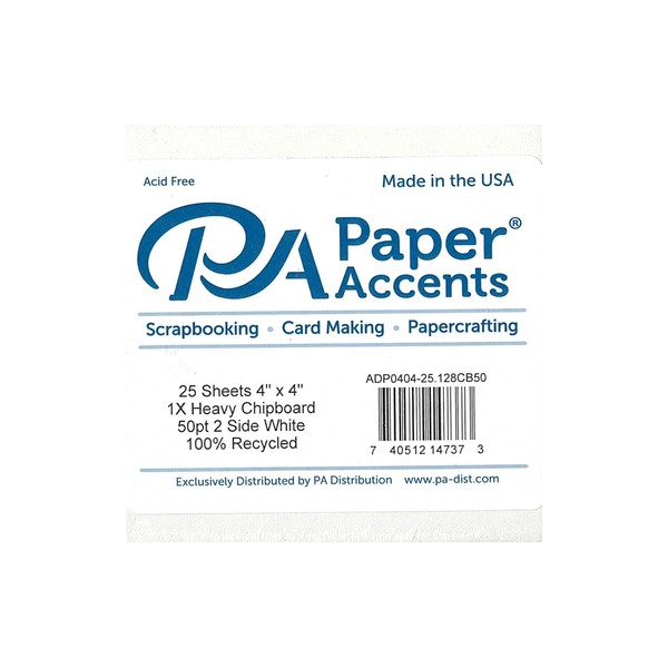 Chipboard 4x4 1X Heavy 50pt 25pcPk White 2 Side
