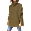 ANRABESS Women's Oversized Turtleneck Batwing Sleeve Spilt Casual Loose Knit