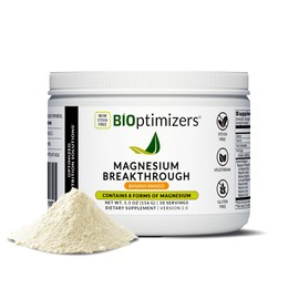 BIOptimizers Magnesium Breakthrough Drink - 8 Forms of Magnesium, Electrolytes, Sleep Health, Stress, Muscle Recovery, Heart Support | Glycinate, Citrate, Malate - Unflavored