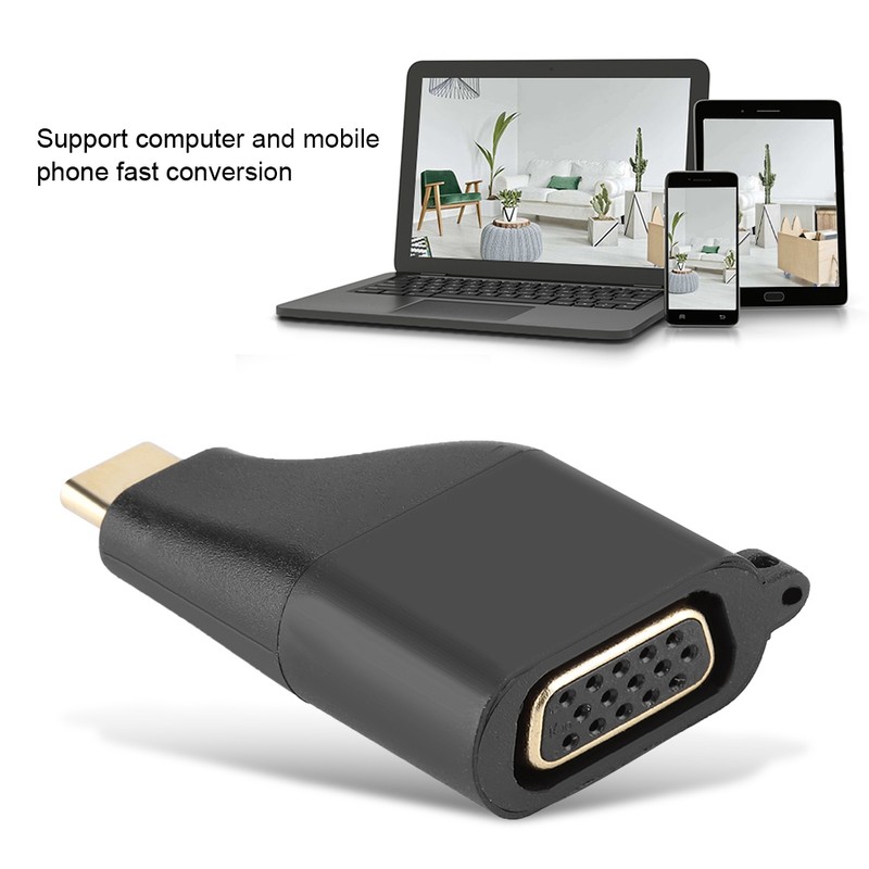Cabledeconn Type C to VGA Adapter 1080P 60Hz Resolution with
