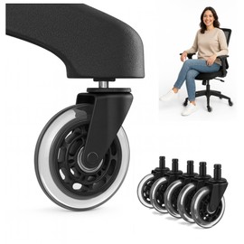 Better Brand Life Wheels for Office Chair, Floor Safe Rollerblade Style Caster Wheels l Replacement Office Chair Wheels| Wheels for Furniture