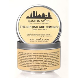 Boston Spice The British Are Coming Handmade English Mixed Spice Pudding Seasoning Blend Baking Cakes Apple Pumpkin Pie Donuts Pastry Dessert Fudge Brownies Add to Protein Drinks 4oz/114g 1 Cup Tin