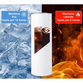 Termo Skinny Friends | 600ml | Acero Inoxidable | Doble Aislamiento + Popote | Diseño Mod. G93 | Mantiene Frío 12h / Caliente 6h