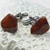 Custom Brecciated Jasper Stone Cufflinks - 1 Set