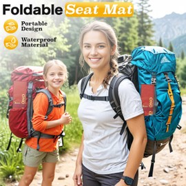 REXZONO Folding Sit Mat - Waterproof, Moisture-Resistant, Portable Sitting Cushion. Thermally Insulated Seat Pad for Outdoor Camping, Hiking, Picnics, Fishing, Parks (Burnt Orange, Compact)