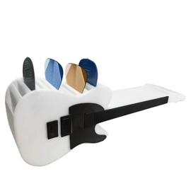 Xheanyu Guitar Pick Case, Black and White Guitar Picks Holder 3D Printed Pla Storage Box with Plectrums Slots Birthday Gifts for Music Lovers, Ideal for Anniversary Christmas Party Favors