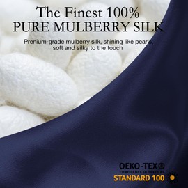 MANSPHIL Navy Silk Handkerchief for Men, 11x11 Inch Solid Suit Pocket Squares for Wedding Prom Events, Gift Packed