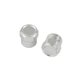 POSH 001800-03 Motorcycle Supplies, Full Billet Air Valve Cap, Short Design, 2 Pieces, Silver