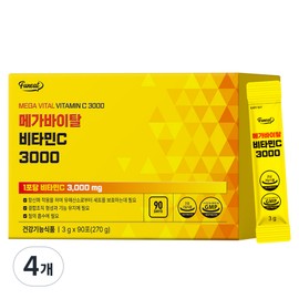 Furnit Mega Vital Vitamin C 3000 90p, 270g, 4 pcs / 퍼니트 메가 바이탈 비타민C 3000 90p, 270g, 4개