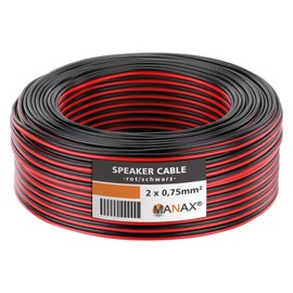 MANAX® Loudspeaker Cable 10 m 2 x 0.75 mm² Red/Black