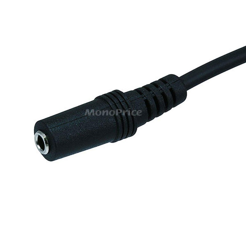 Monoprice 6ft 3.5mm Stereo Plug/Jack M/F Cable - Black