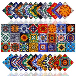 24Pcs Peel and Stick Tile Stickers for Kitchen Bathroom Backsplash Waterproof Traditional Design Wall Decals Easy to Apply DIY Home Decor (Style A, 4 x 4 Inch)