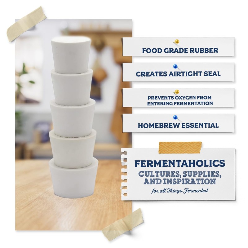 Fermentation Rubber Stoppers Solid Bungs - #6 Rubber Stopper -