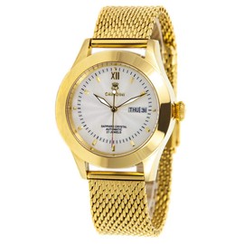 C CAVADINI CV-999 Men's Automatic Analogue Watch with Mesh Strap, silver, Bracelet