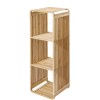 happy rock bamboo rack natural triple layer arc shelf
