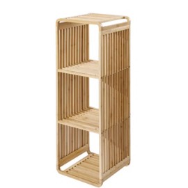 happy rock bamboo rack natural triple layer arc shelf