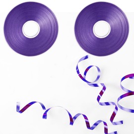 Zolunu Purple Shiny Curling Ribbon, 2 Rolls 5mm Metallic Ribbons for Balloons String Party Shiny Metallic Ribbons for Gift Wrapping Crafting, Bows, Birthday, Christmas, Wedding Party Decorations