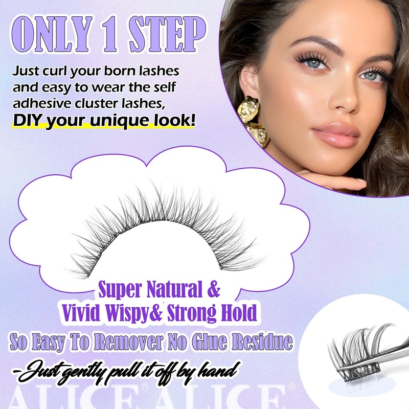 ALICE Self Adhesive Lashes Natural Look Self Adhesive Lash Clusters