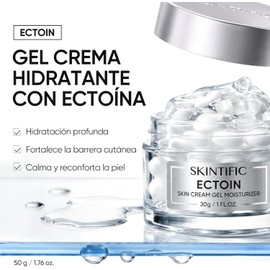 SKINTIFIC Ectoin Crema Hidratante en Gel para Piel Sensible, 30g, con Pantenol y Niacinamida, Textura Ligera