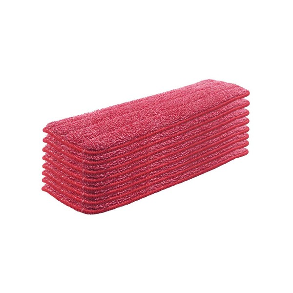 Set of 8 Microfiber Spray Mop Replacement Heads for Wet/Dry Mops Reusable Replacement Refills Fits for Floor Care System - red
