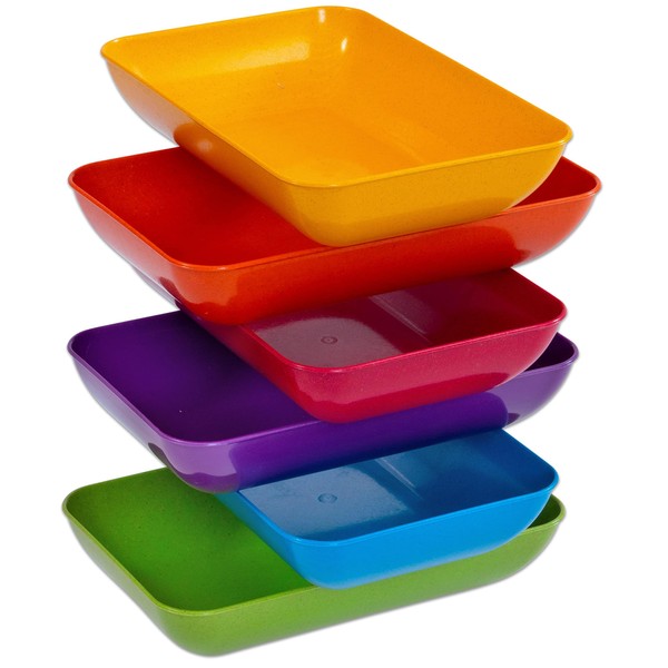 Betzold - Material Tray Set Made of TreeNside Material 6 Pieces - Craft Bowls Plastic Bowls Nursery