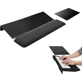 ShunChengFa Computer Keyboard Wrist Rest Bracket, Memory Foam Keyboard Wrist Rest Set, Non-Slip Silicone Base, pergonomic and Convenient Typing, ain Relief,Suitable for Office, Work, Gaming (Black)