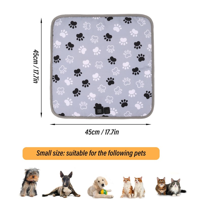 Viiotu 45x45cm Smart Heated Pet Pad | Type-C Port, 3-Level